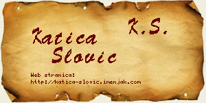 Katica Slović vizit kartica